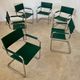 Set of 6 tubular chairs Bauhaus style design 80s/90s green