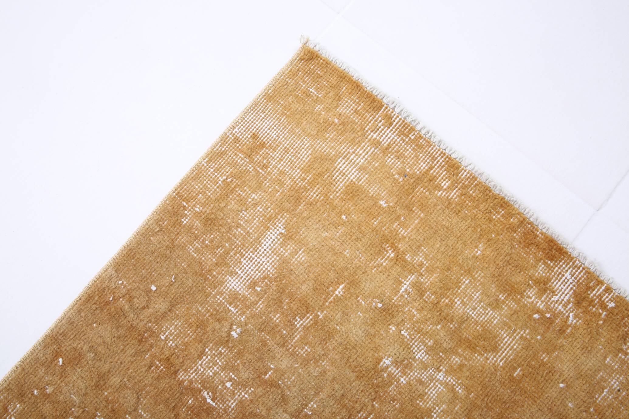 Turkish Traditional Mustard Vintage Area Rug, 108x211Cm