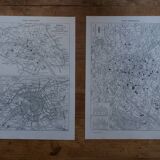 Original lithographs on Paris (maps)