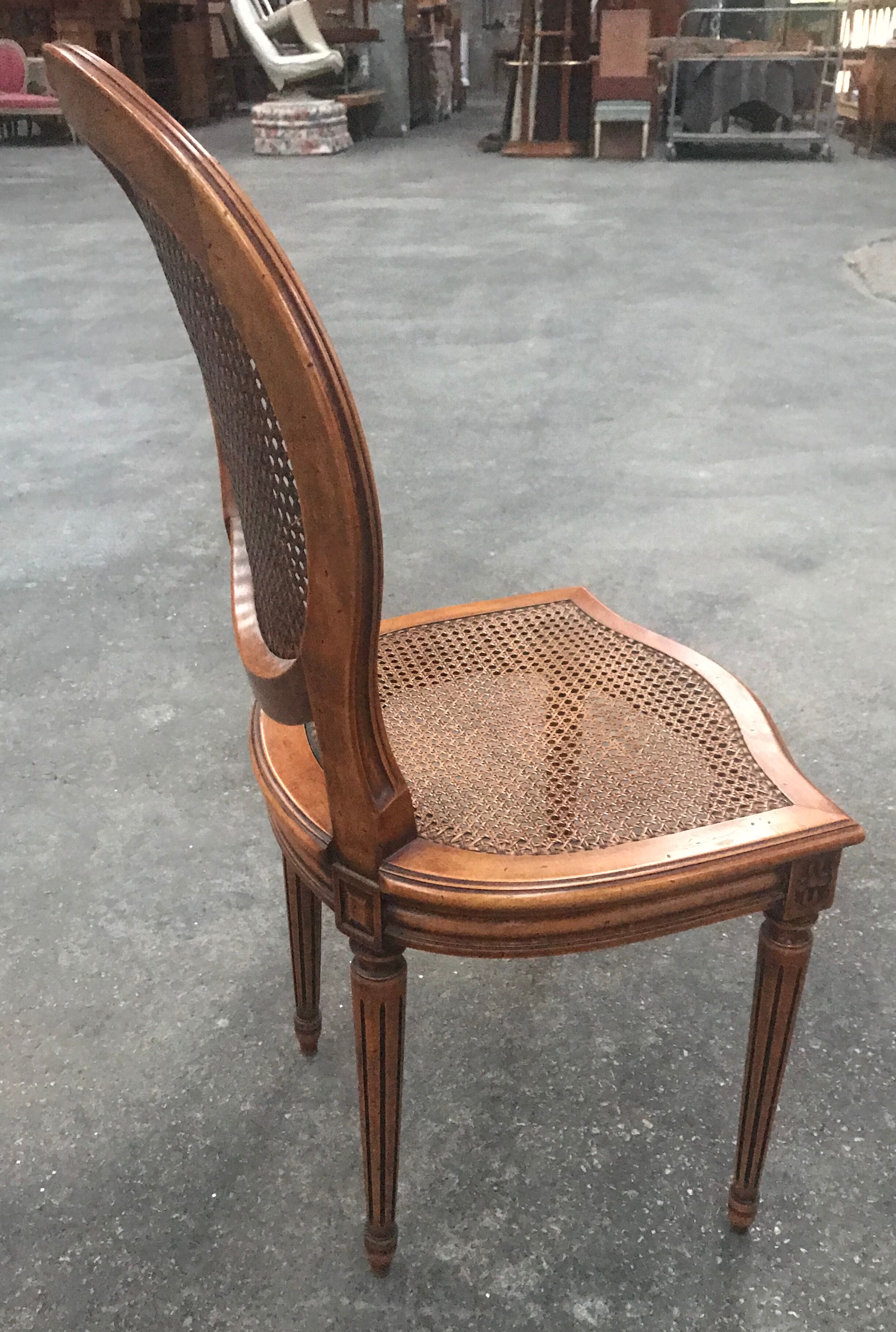 Series of 6 lLuis XVI chairs in cannage