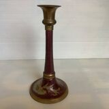 Bougeoir mauve violet émaux cloisonnés