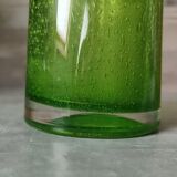 Vase verre bullé vert