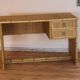 Dal Vera bamboo rattan desk and chair from the 1970s.