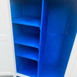 Antique white Parisian wardrobe with Majorelle blue interior