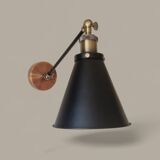 Industrial design wall light - Aluminium and brass