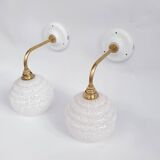 Clichy glass swan neck wall lamp