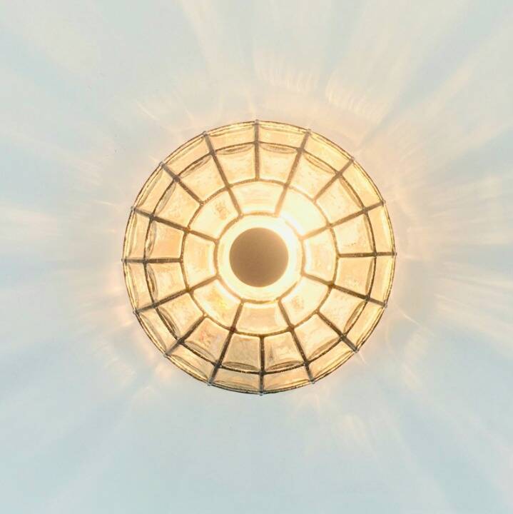 1 Of 2 Mid Century Modern Glass Ceiling Lights From Limburg, Germany, 1970s
