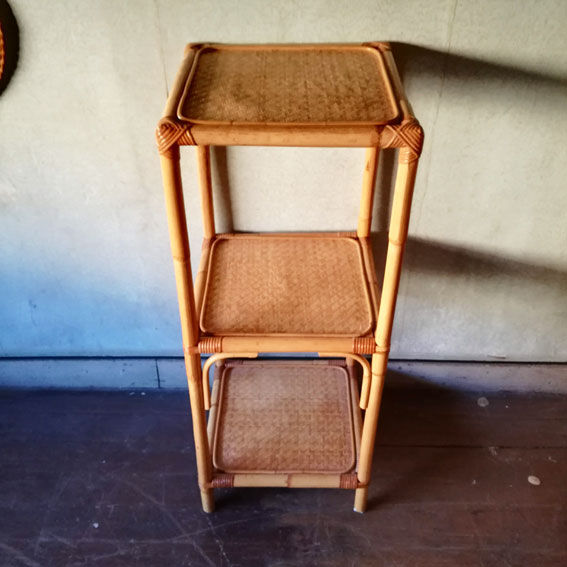Bamboo and woven Wicker shelf