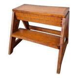 Vintage storage stool, made of wood, handcrafted.