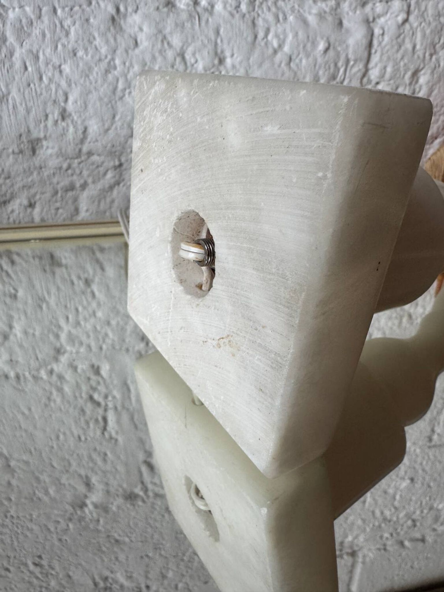 1970s alabaster column lamp