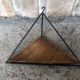 Black wrought iron corner shelf + vintage wooden top