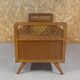 Vintage rattan and wood bed for children's compass feet