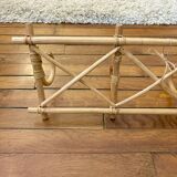 Vintage rattan wall coat rack