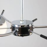 Mid-Century Italian Chrome and Opaline Chandelier