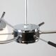 Lustre Mid-Century en Chrome et Opaline, Italie