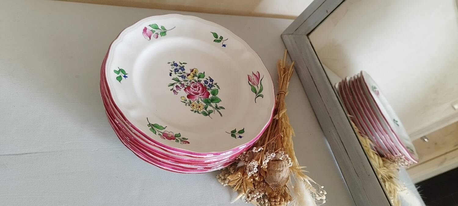 Assiettes à dessert Lunéville Keller et Guérin