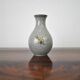 Vase en porcelaine à glaçure craquelée, or et vert sur gris, porcelaine de Lyngby, années 1930