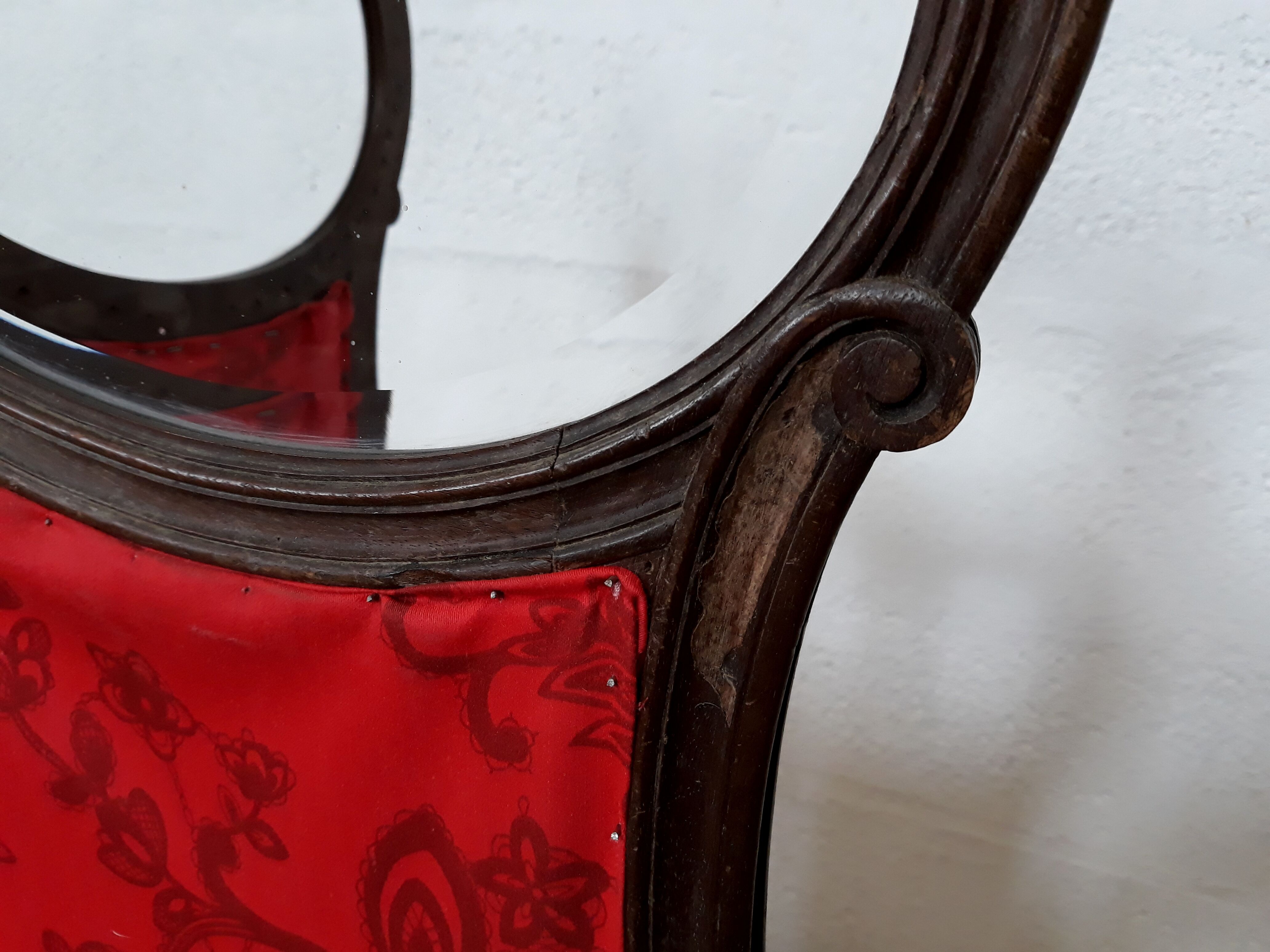 Screen carved wood glass beveled