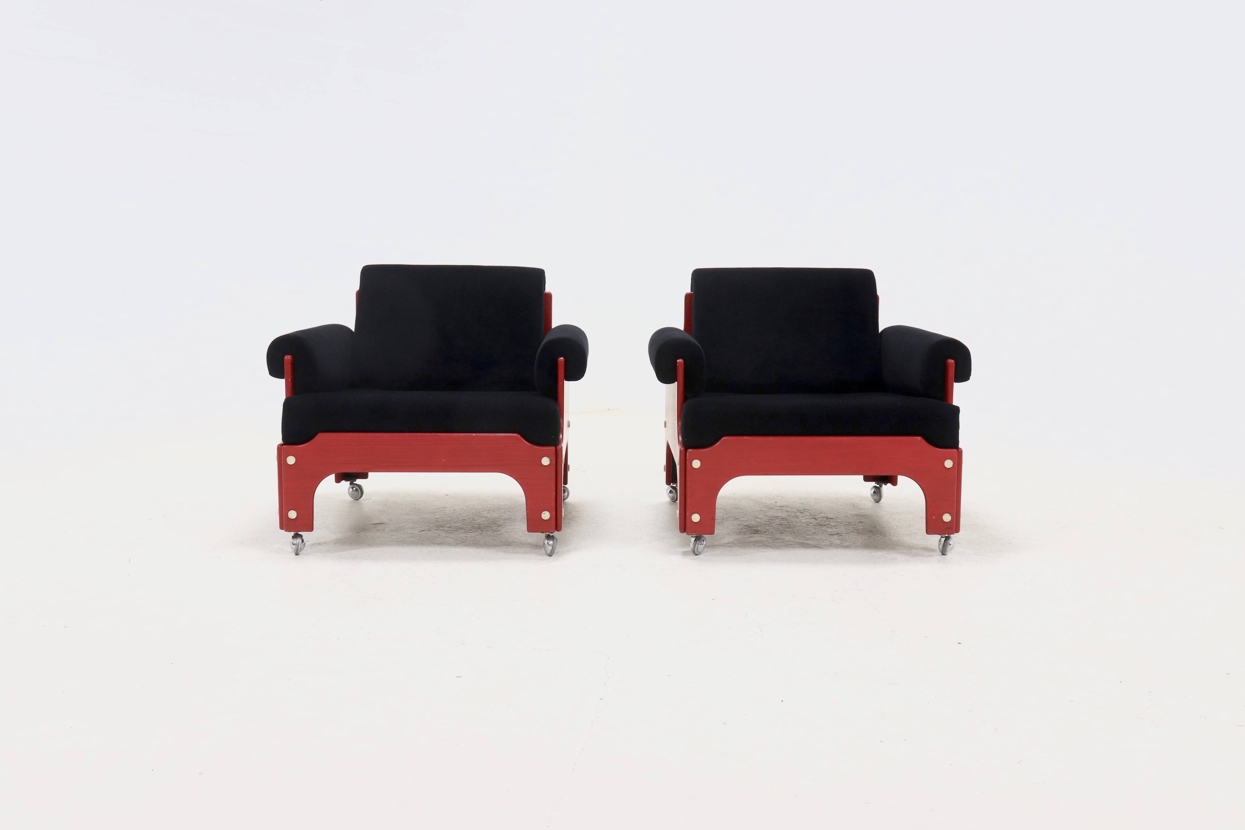 Rare Set of 2 ‘t Spectrum ‘SZ85’ Lounge Chairs by Jan Pieter Berghoef 1960s