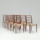 Set of 8 'Model no. 82' dining chairs