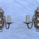 Pair of wall sconces in gilded brass