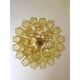 Handcrafted Contemporary Flush Mount in Gold with Amber Murano Glass