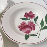 3 vintage floral soup plates Printemps Paris model Essonnes