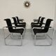 6 black tubular chairs design by Axel Bruchhäuser model D20 bauhaus