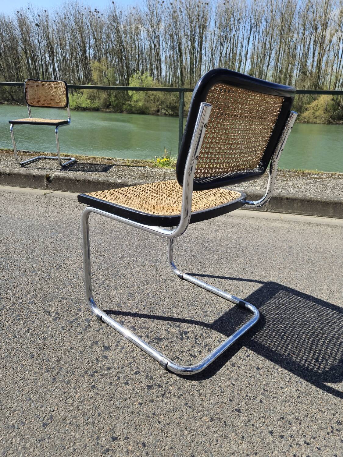 Marcel Breuer B32 chair in original cane signed Italy