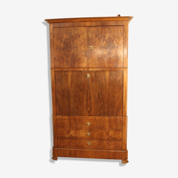 Secretary of the nineteenth century in solid oak and walnut root