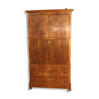 Secretary of the nineteenth century in solid oak and walnut root