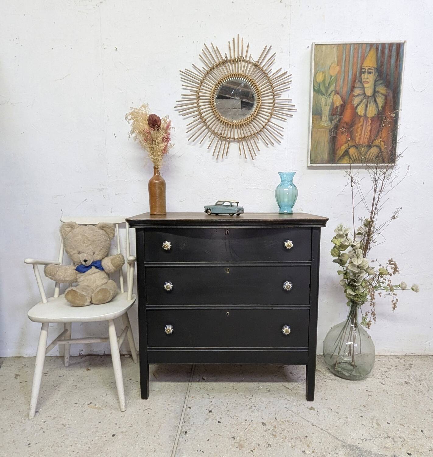 Commode Anglaise Milieu 20e Siècle Patine Shabby