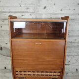 Vintage wooden and rattan secretary