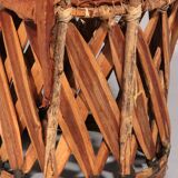 Folk art equipale ostrich chair leather mexico 1970s