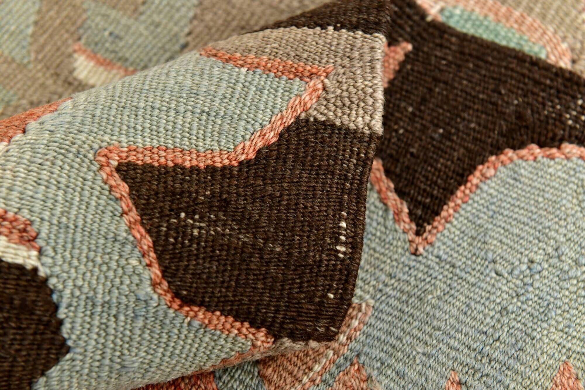 5x8 Blue & Brown Turkish Vintage Kilim Rug, 153x235Cm SK 35166