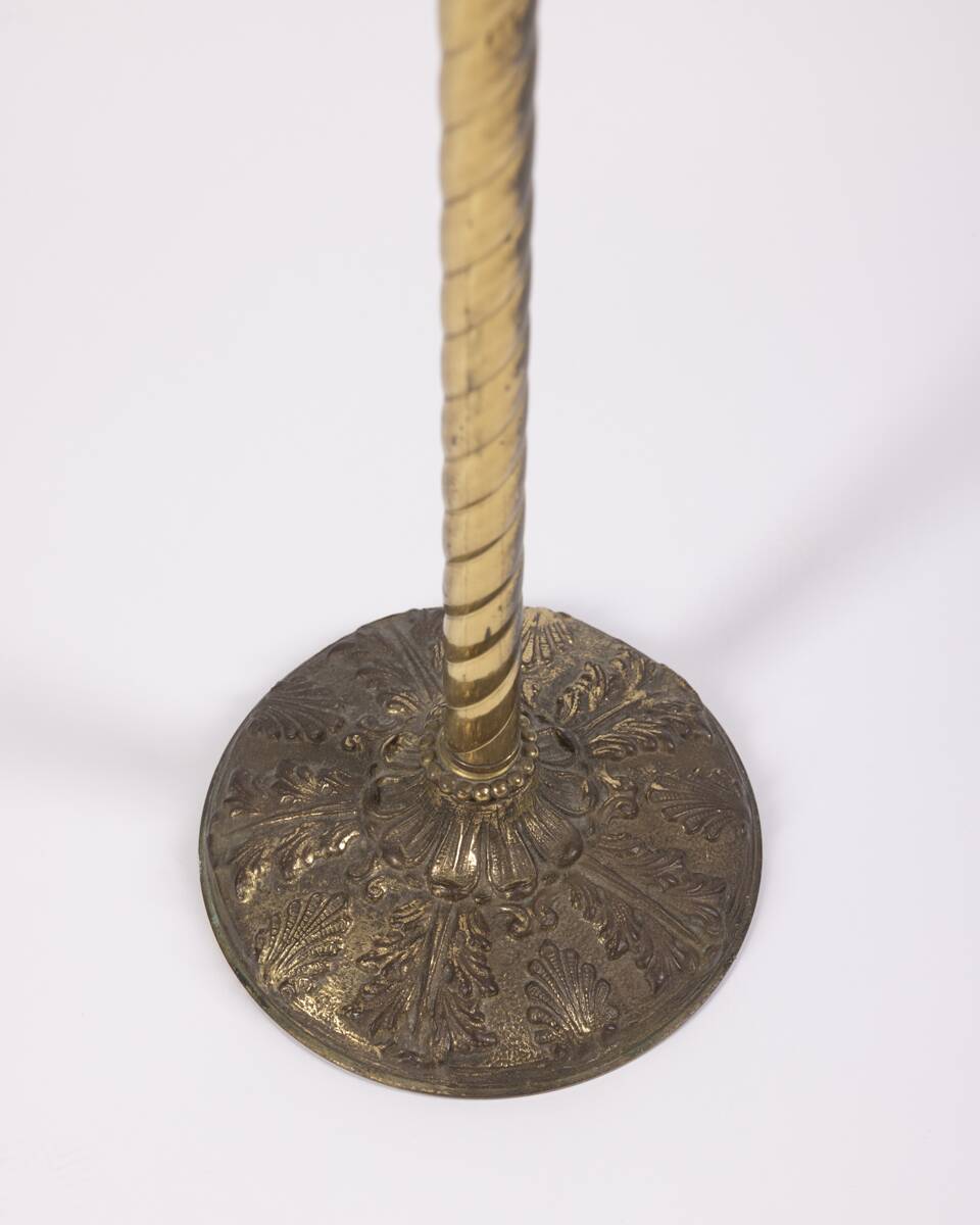 Vintage 1960s brass floor ashtray with decorative Italian design