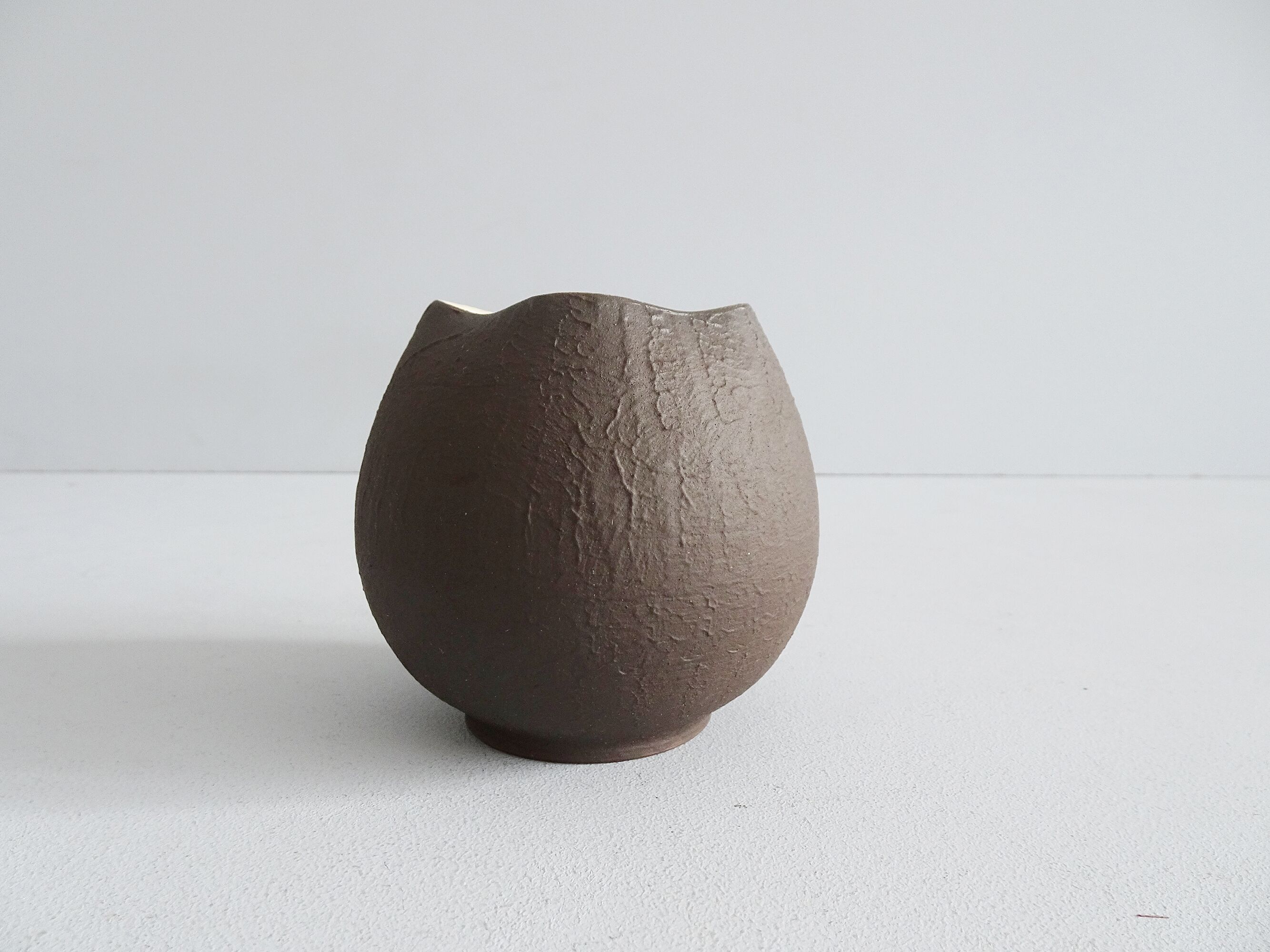 Andreas Kastl Studio ceramic vase brown yellow, small art ceramic vase