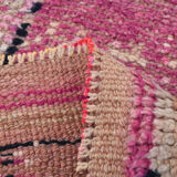 3x10 pastel pink & blue vintage rug