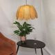 Suspension en rotin osier vintage forme fleur années 60