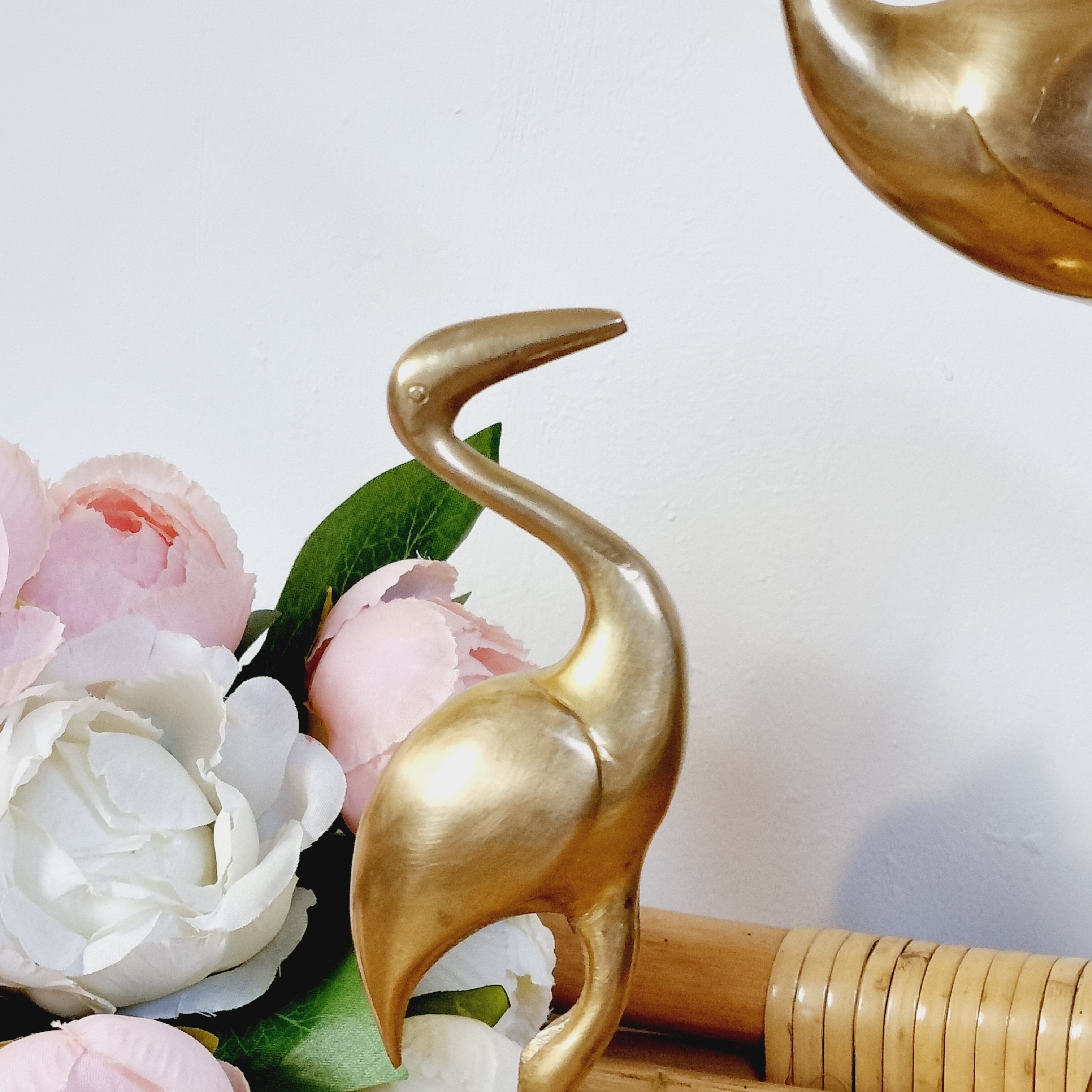 2 ibis in golden brass