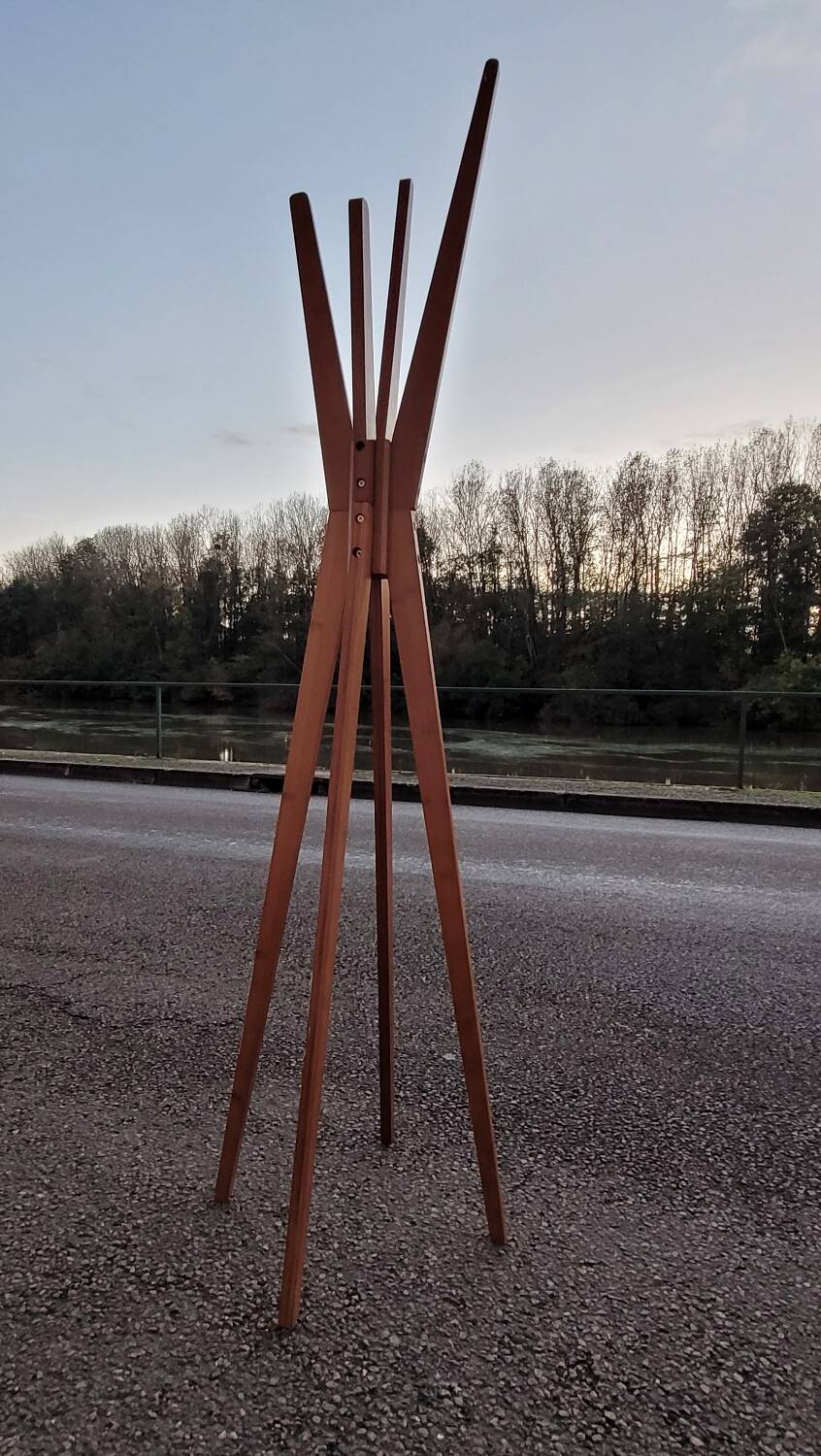 Designer wooden coat rack