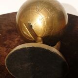 Old terrestrial globe in copper, brass