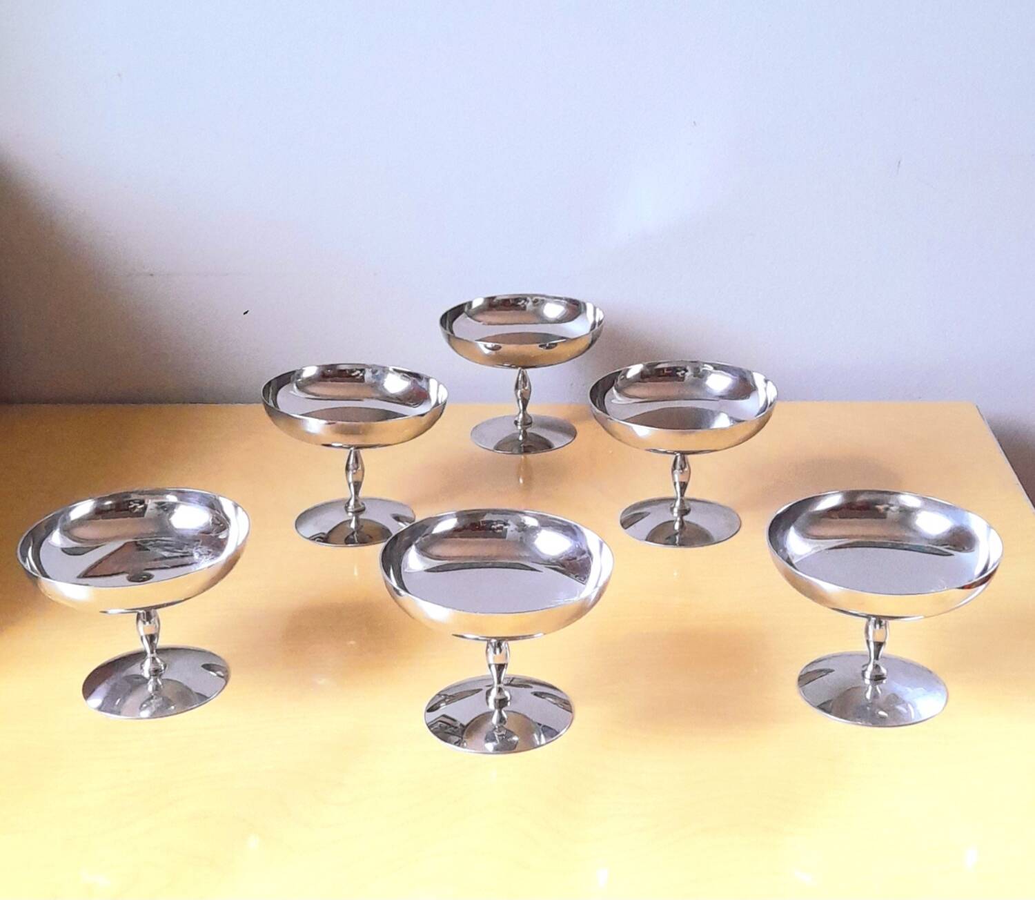 Lot de 6 coupes à glaces/desserts en inox
