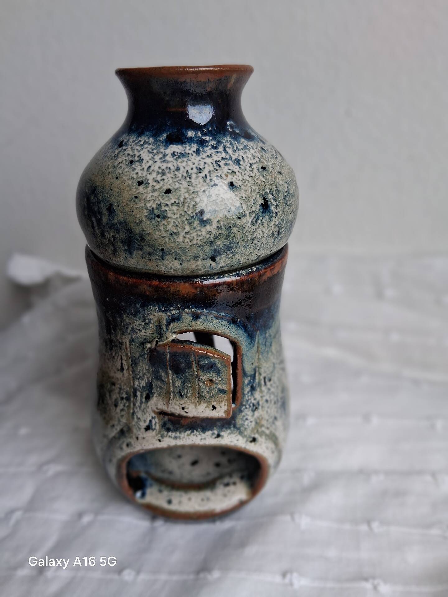 Vintage scented burner in glazed stoneware signed Paralou – 1970s/1980s.