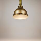 Art Nouveau pendant lamp in brass and glass from the 1920s, ceiling light, Jena, Germany.