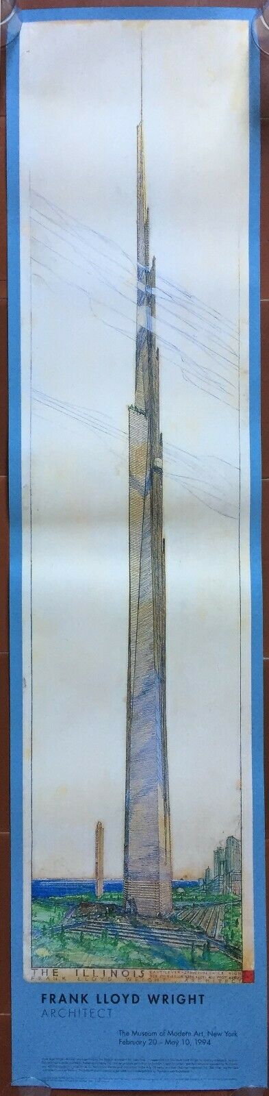 Original poster "Architect Frank Lloyd Wright" Museum of Modern Art New York 28x119cm 1994