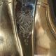 Antique silver-plated metal milk jug – Rococo style, chased decoration, early