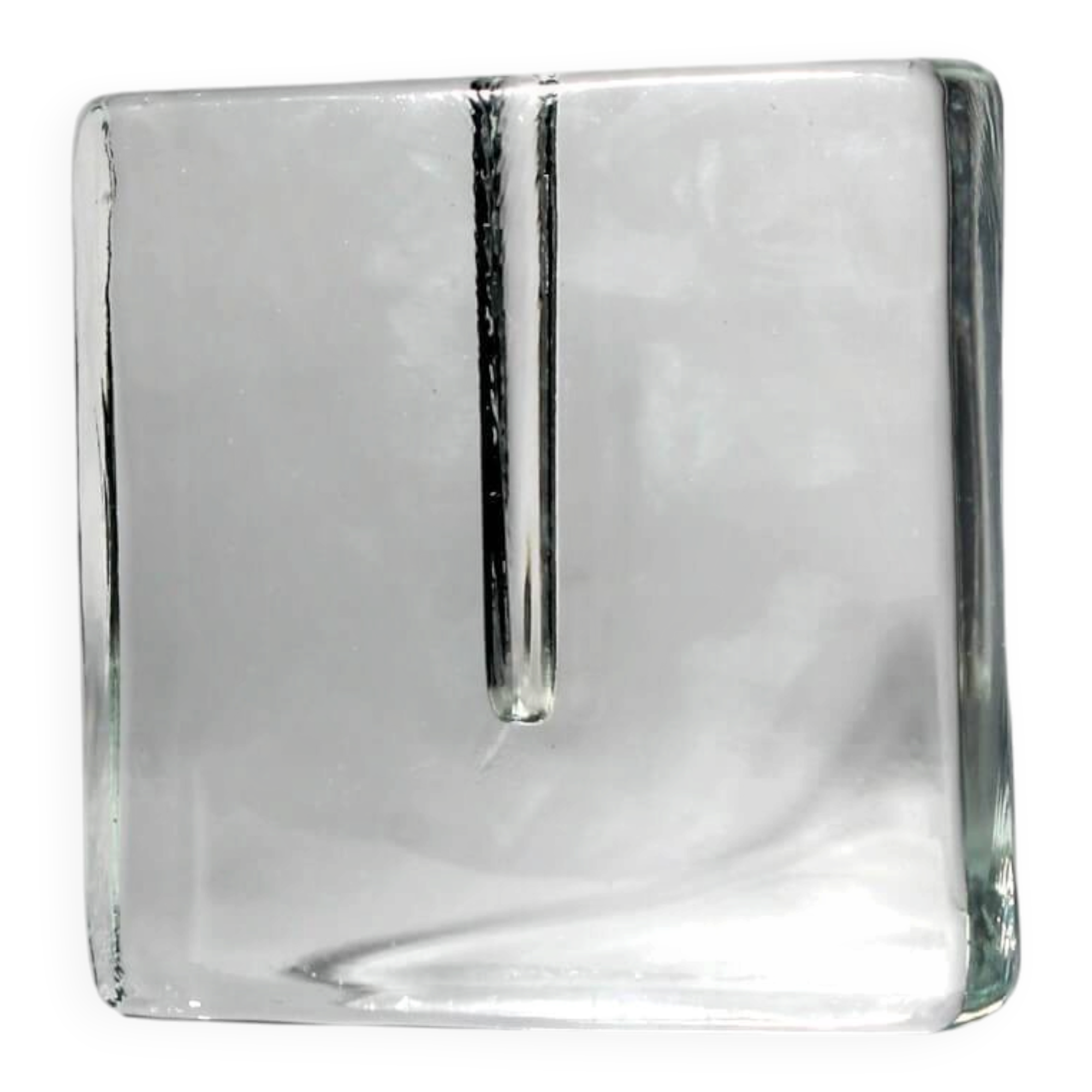 Vase en verre soliflore transparent, années 1960