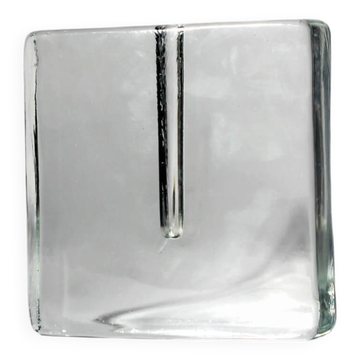 Vase en verre soliflore transparent, années 1960