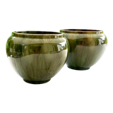 Pair of flowerpots by j massier in vallauris